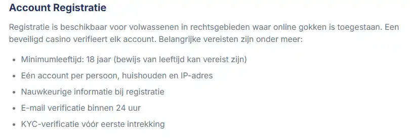 SkyHills-accountomgeving waar identiteitscontrole onderdeel kan zijn van een opname