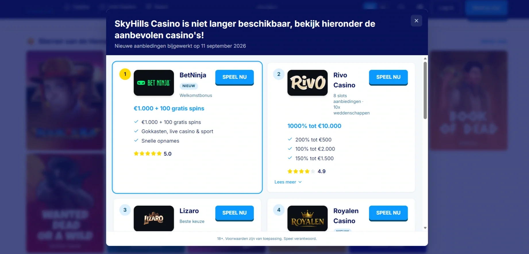 SkyHills account en registratie